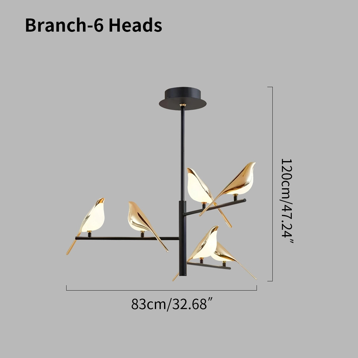 Antizer Modern Gold Birds LED Chandelier
