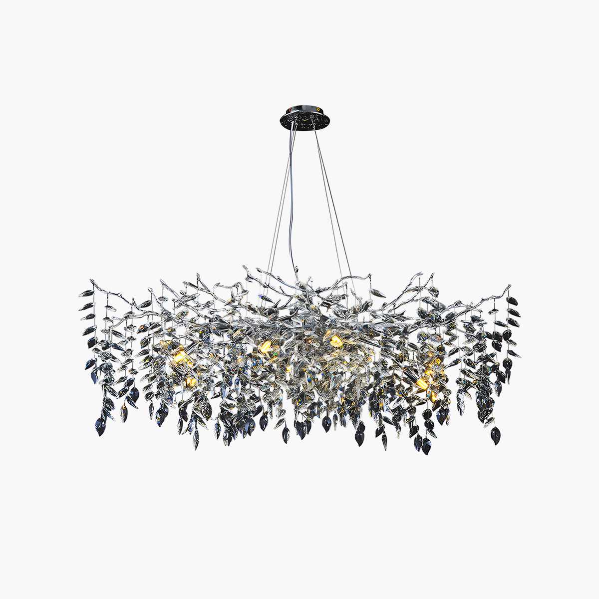 Antizer Leaf Crystal Chandelier for Living Room