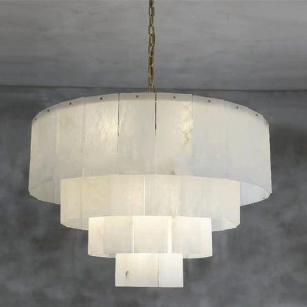 Antizer Brendra Classic Alabaster Multi-Layer Round Chandelier