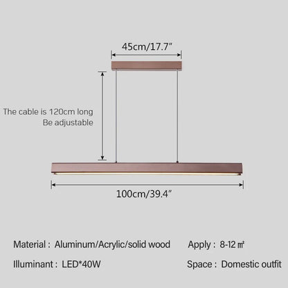 Antizer Nordic LED Linear Pendant Light for Kitchen Island