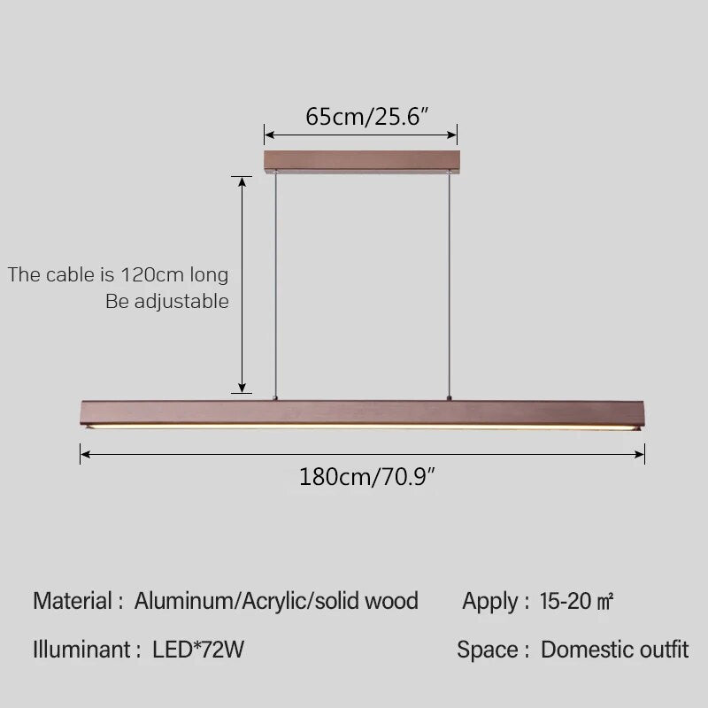 Antizer Nordic LED Linear Pendant Light for Kitchen Island