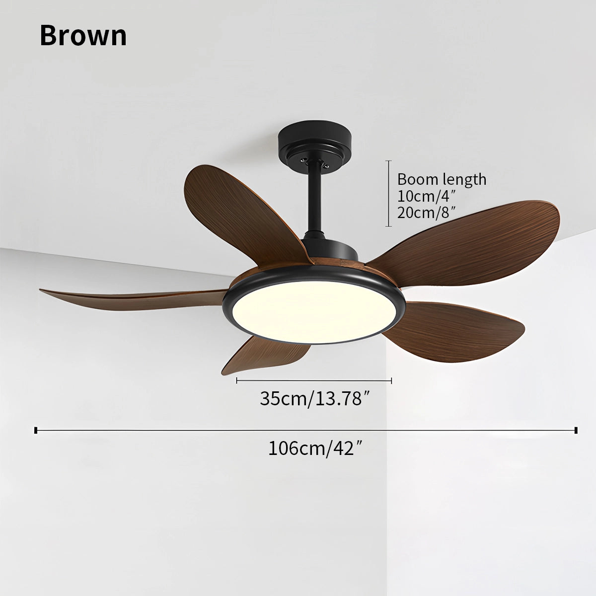 Antizer 5-Blade Wood Ceiling Fan with Light for Living Room