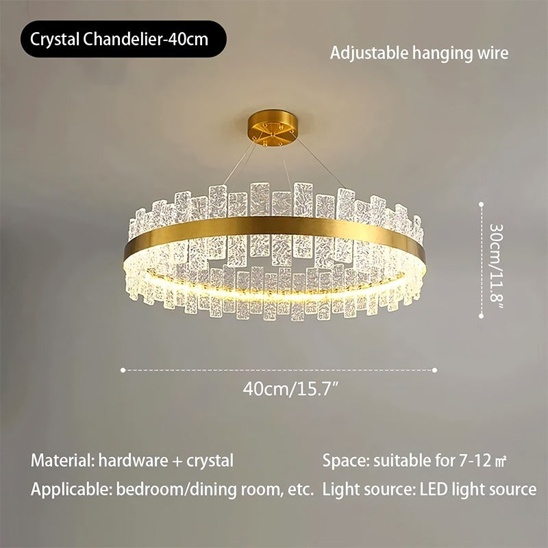 Modern Frosted Glass Crystal Chandelier