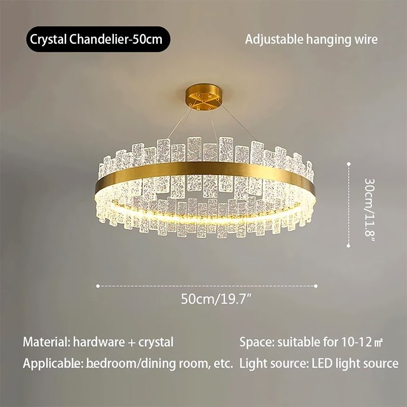 Modern Frosted Glass Crystal Chandelier