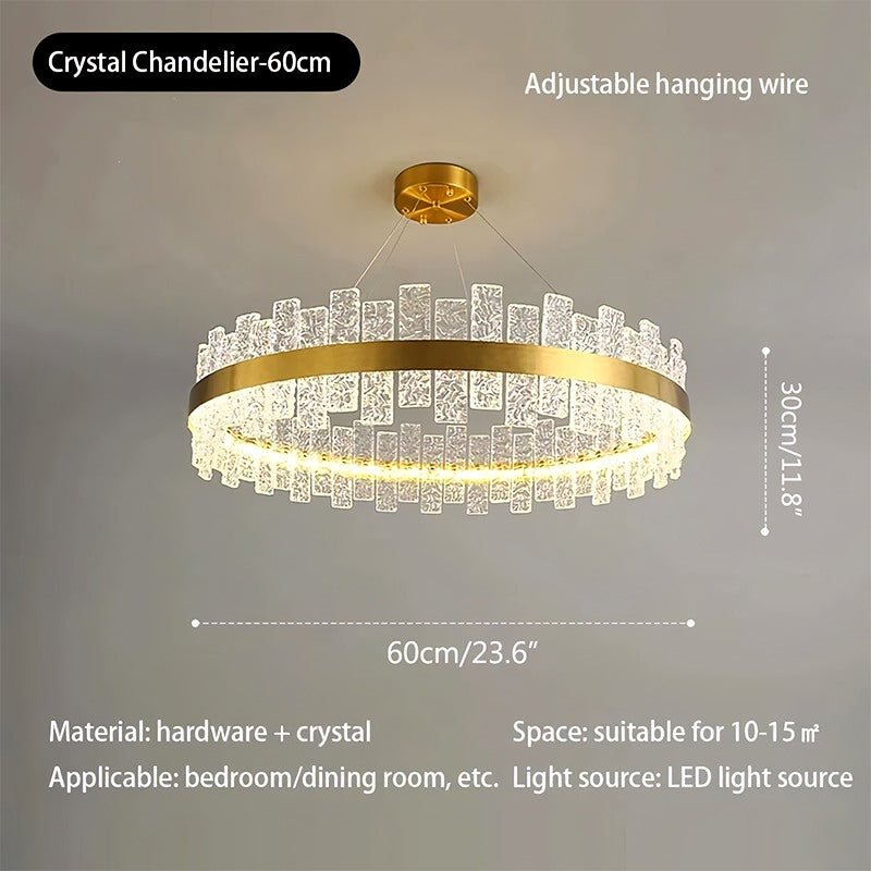 Modern Frosted Glass Crystal Chandelier