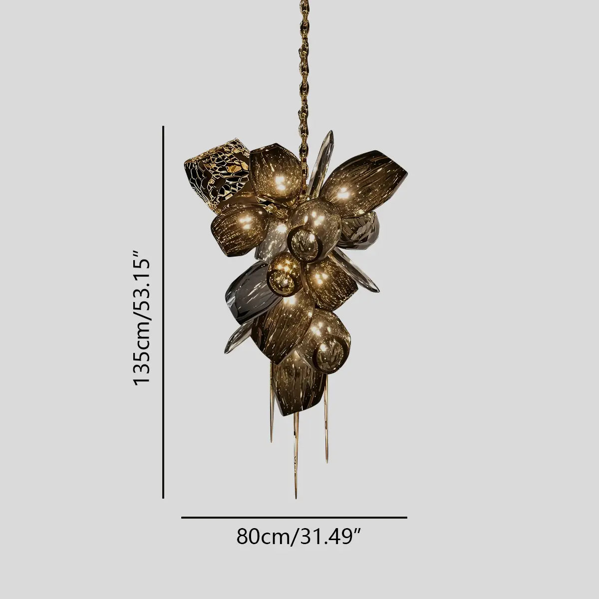 Antizer Kallisto Sculptural Glass Chandelier for Dining Room