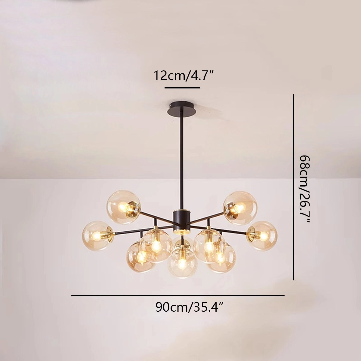 Antizer Camilla Glass Chandelier for Living Room