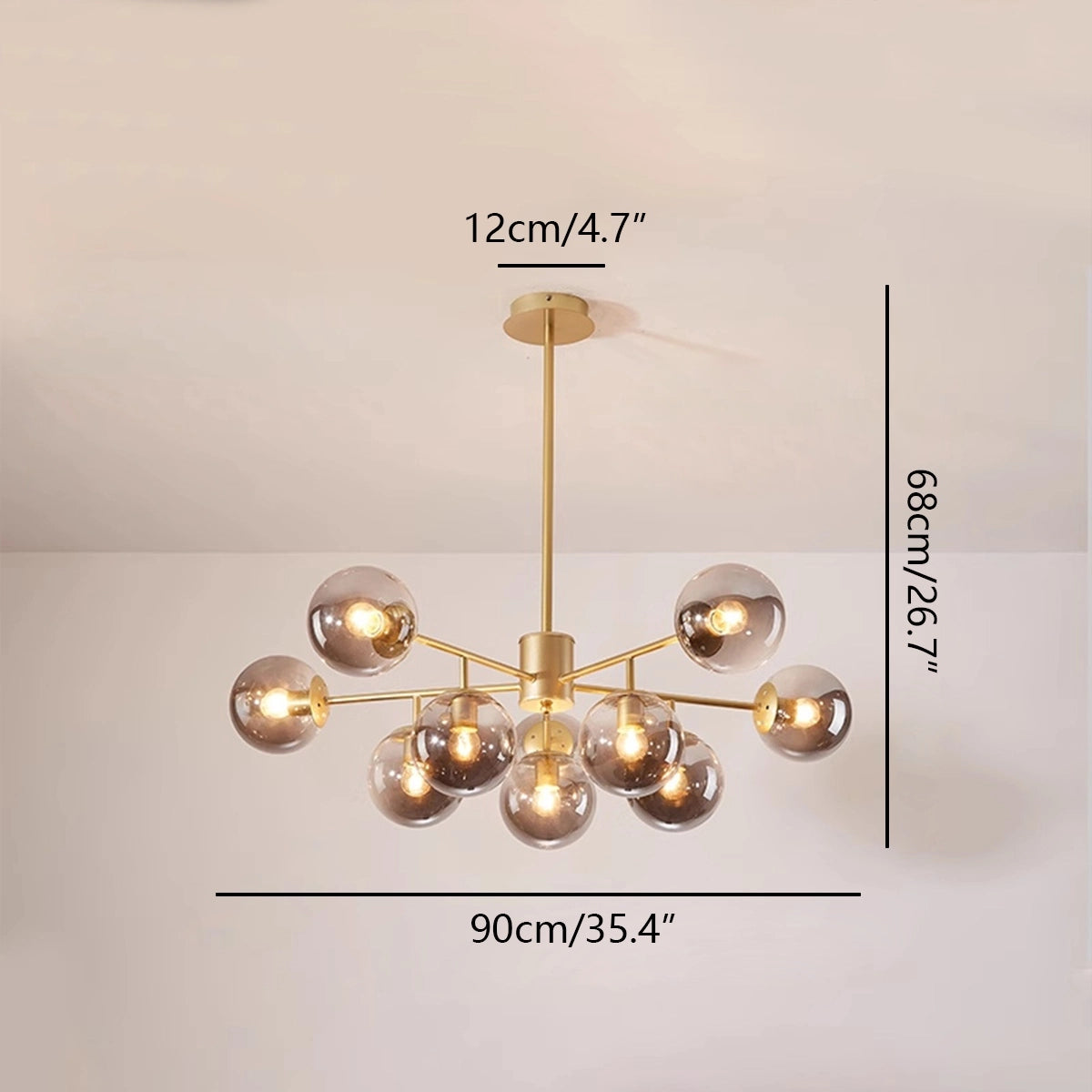 Antizer Camilla Glass Chandelier for Living Room