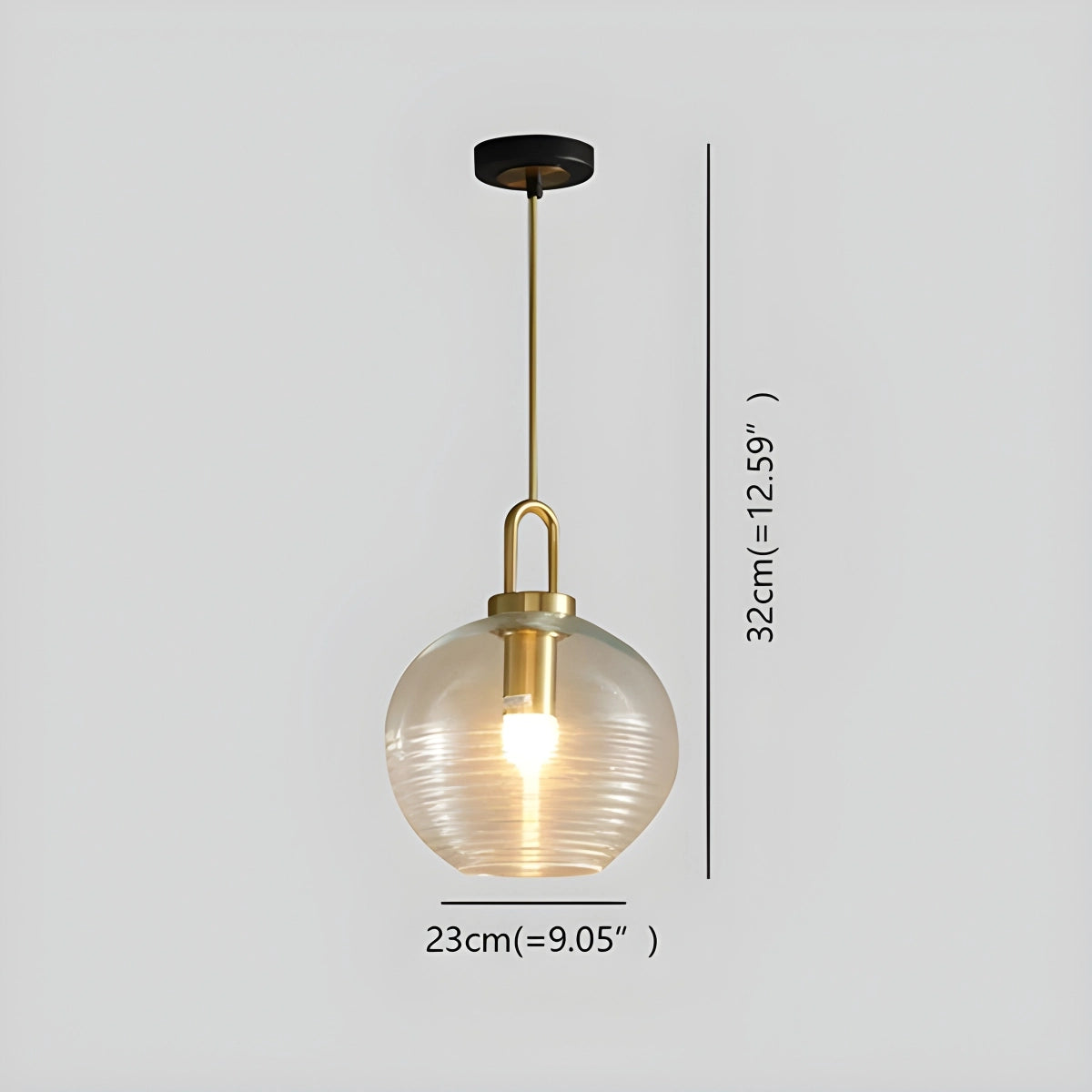 Antizer Modern Ribbed Clear Glass Pendant Light