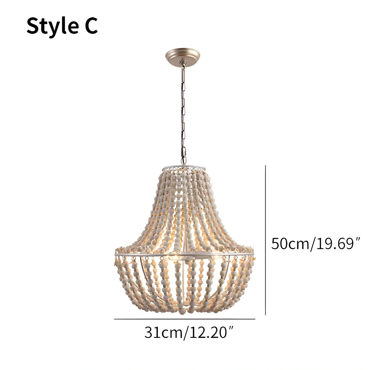 Antizer Retro Wooden Bead Chandelier for Dining Room
