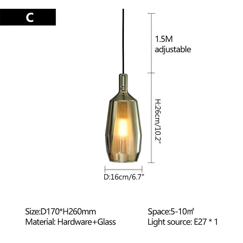 Modern Minimalist LED Glass Pendant Light