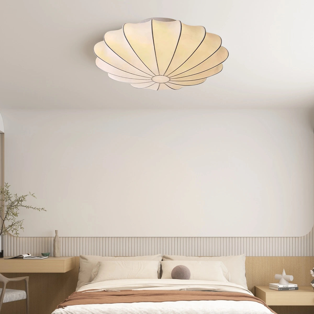 Antizer Modern Silk Lantern Ceiling Light for Bedroom