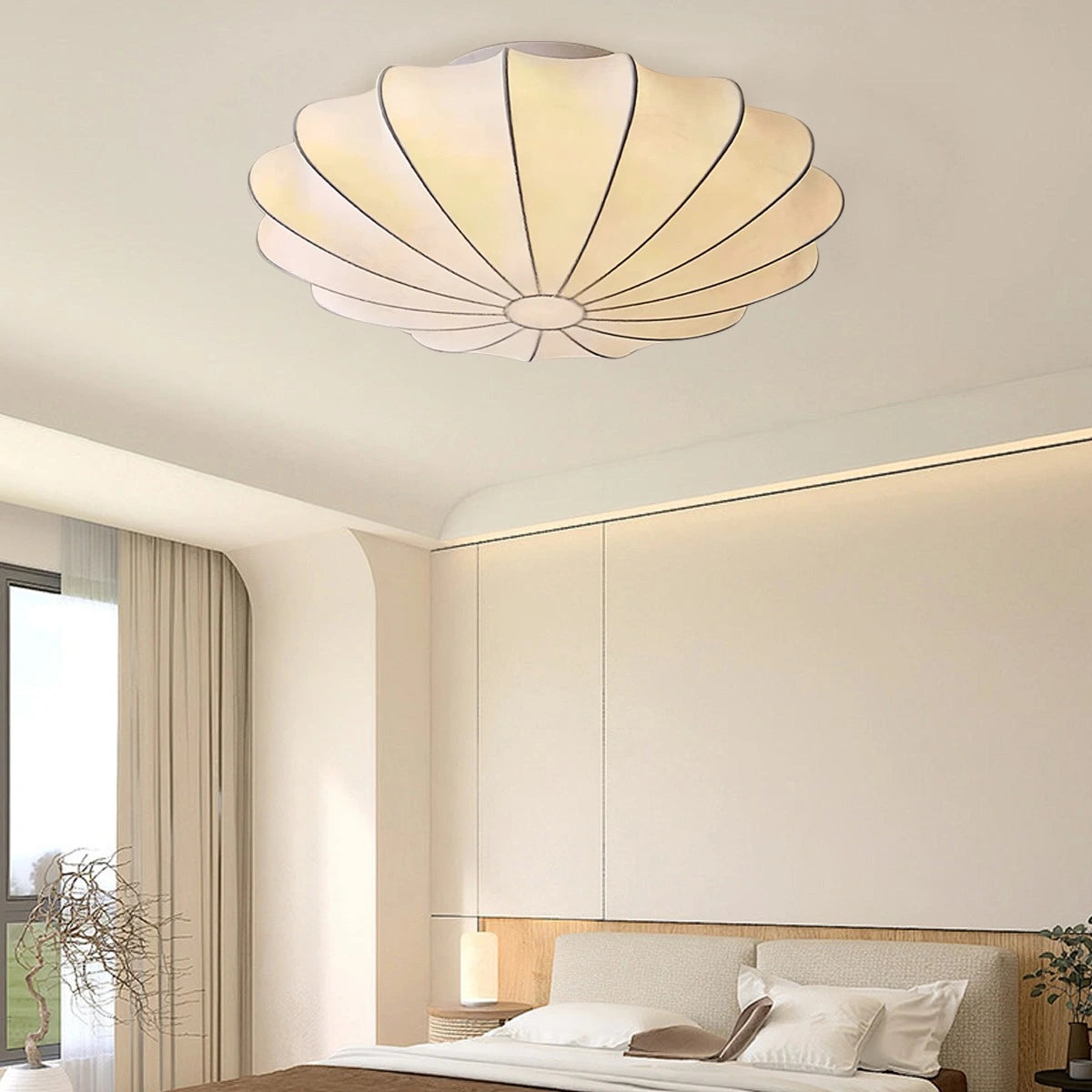 Antizer Modern Silk Lantern Ceiling Light for Bedroom