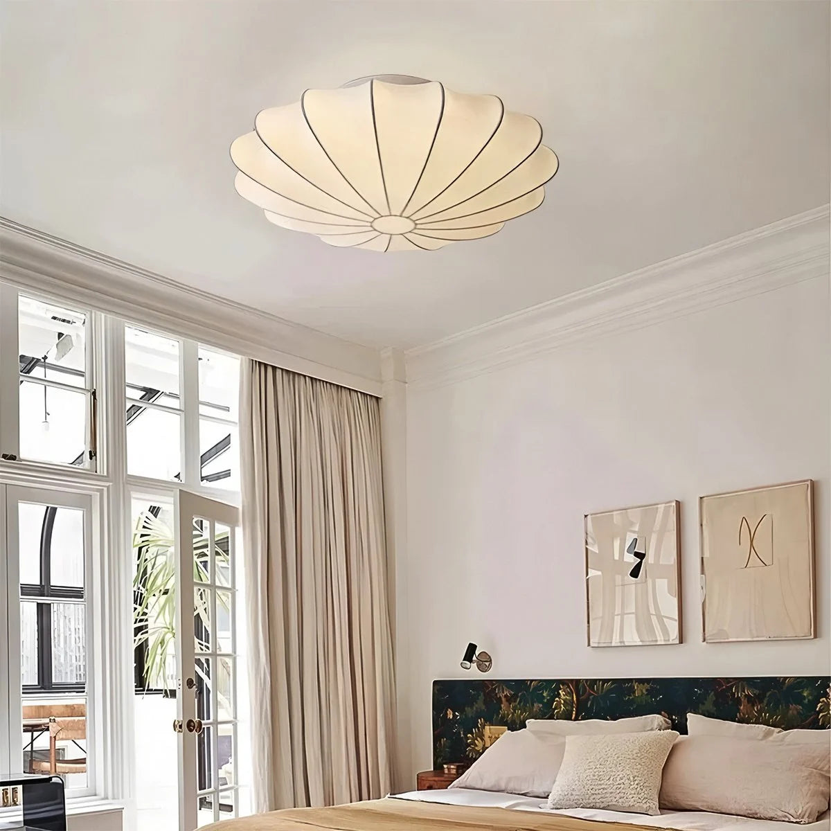 Antizer Modern Silk Lantern Ceiling Light for Bedroom