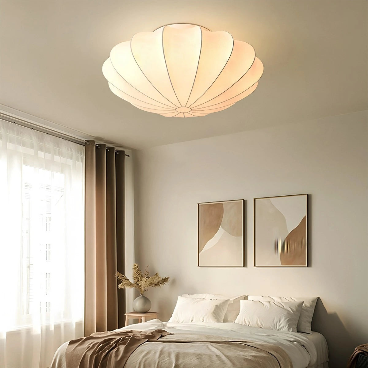 Antizer Modern Silk Lantern Ceiling Light for Bedroom