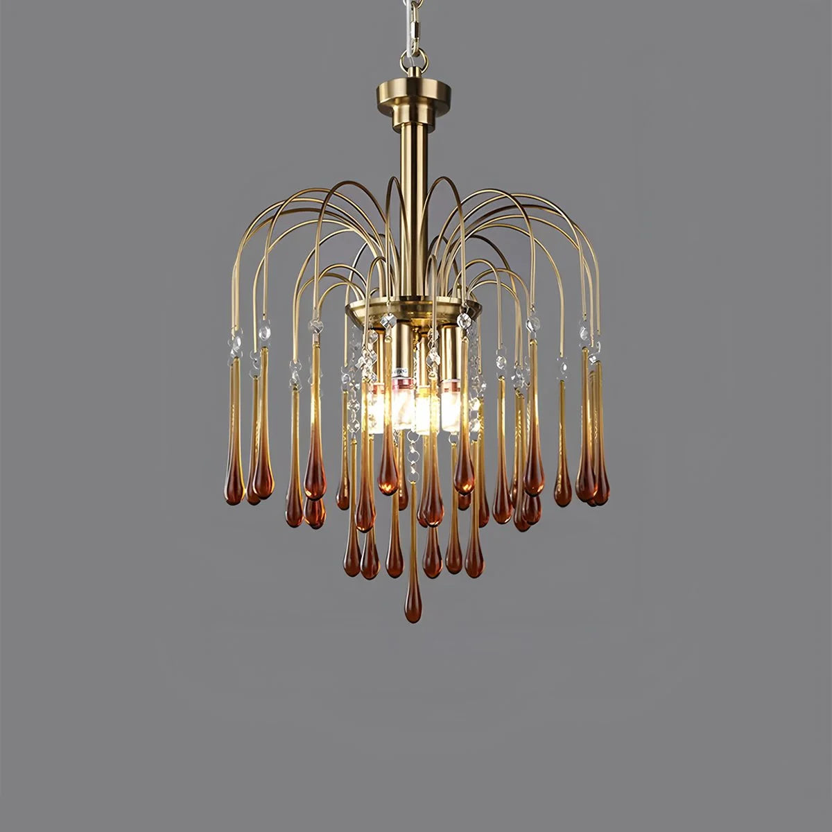 Antizer French Retro Water Drop Glass Chandelier