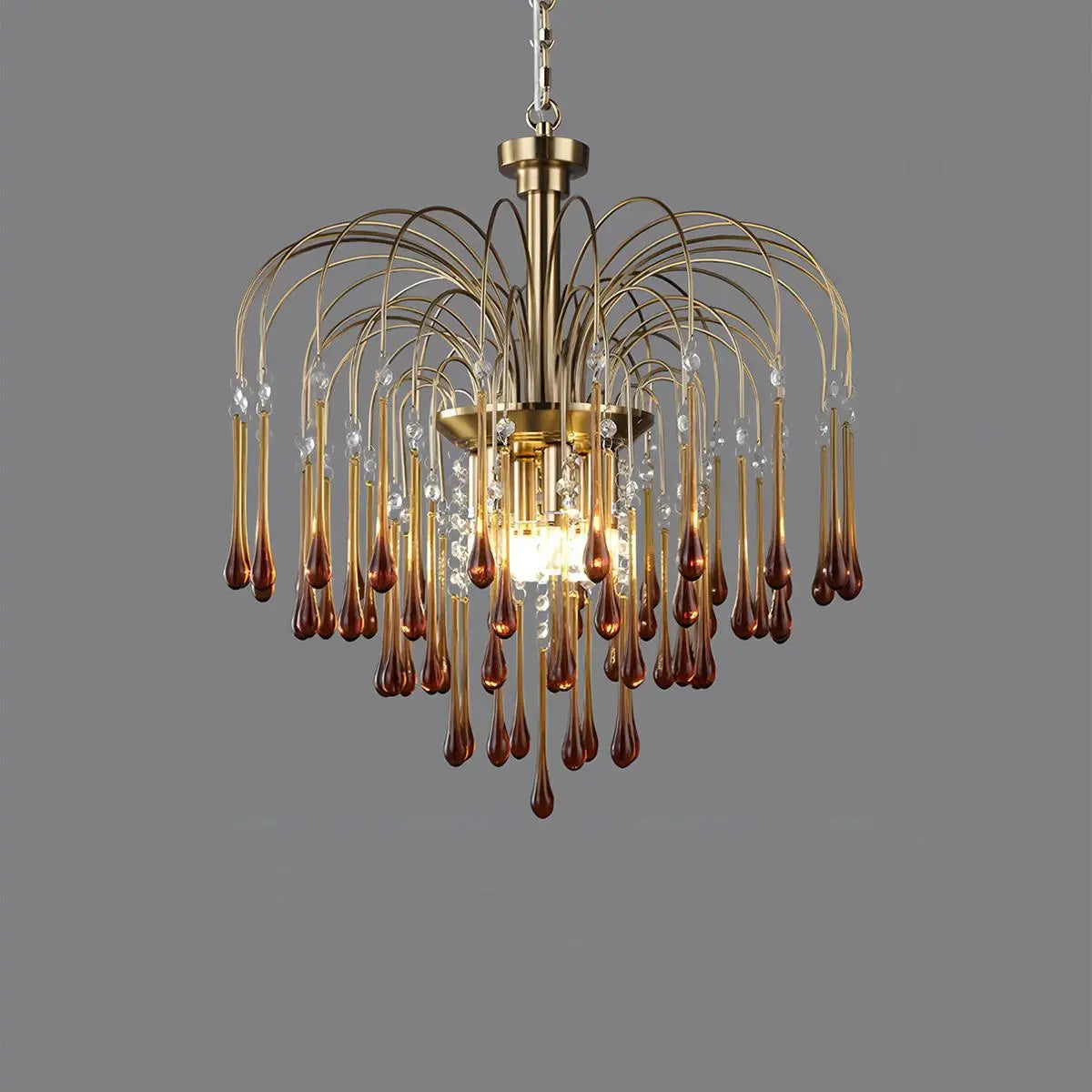 Antizer French Retro Water Drop Glass Chandelier