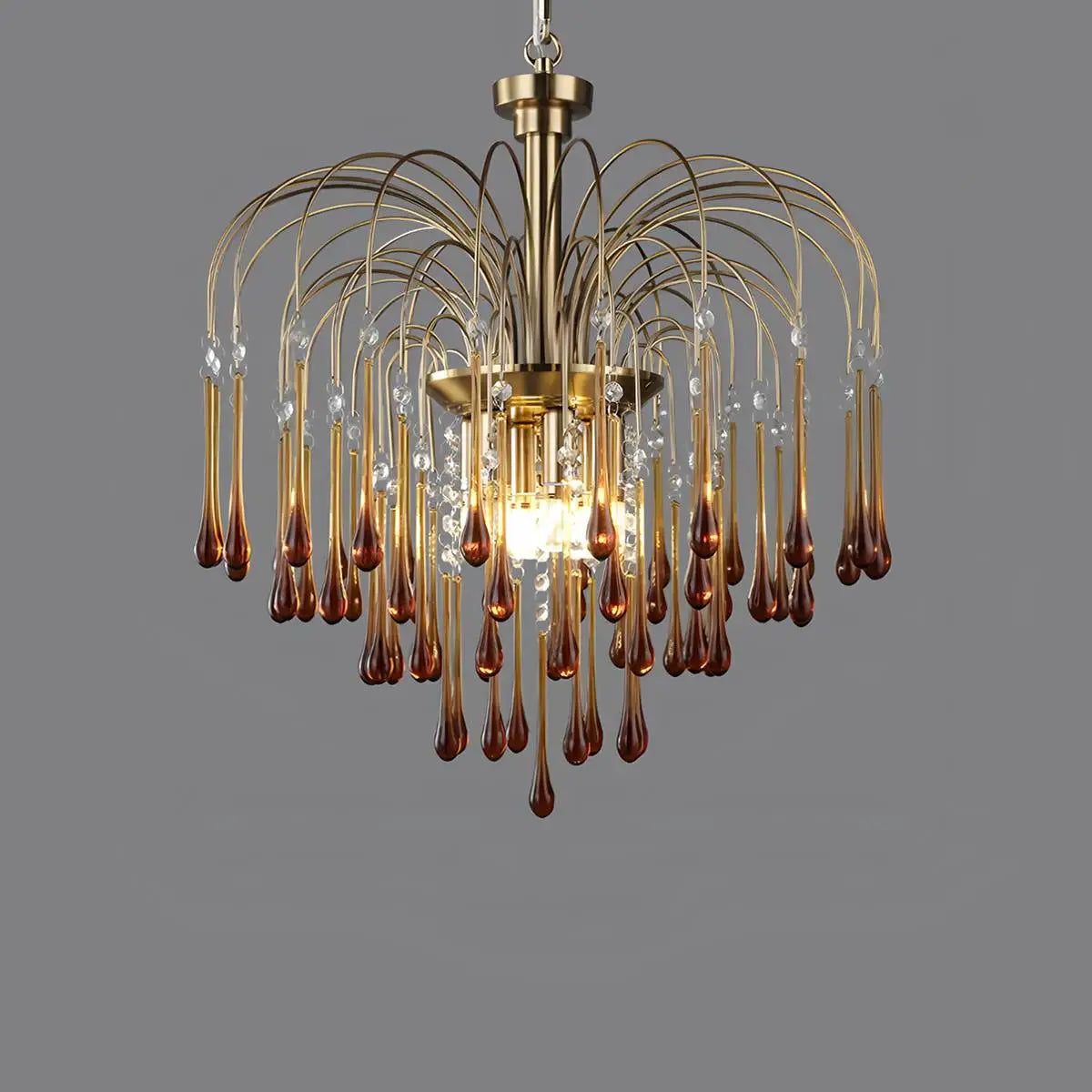 Antizer French Retro Water Drop Glass Chandelier