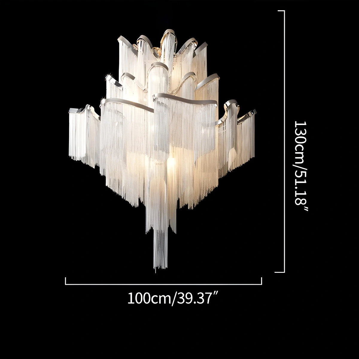 Antizer Aluminum Tassel LED Ceiling Chandelier