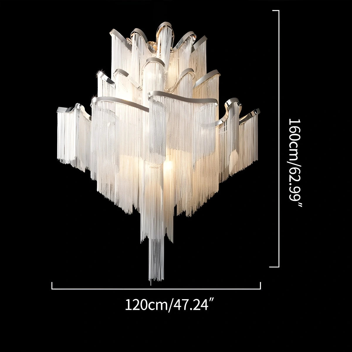 Antizer Aluminum Tassel LED Ceiling Chandelier
