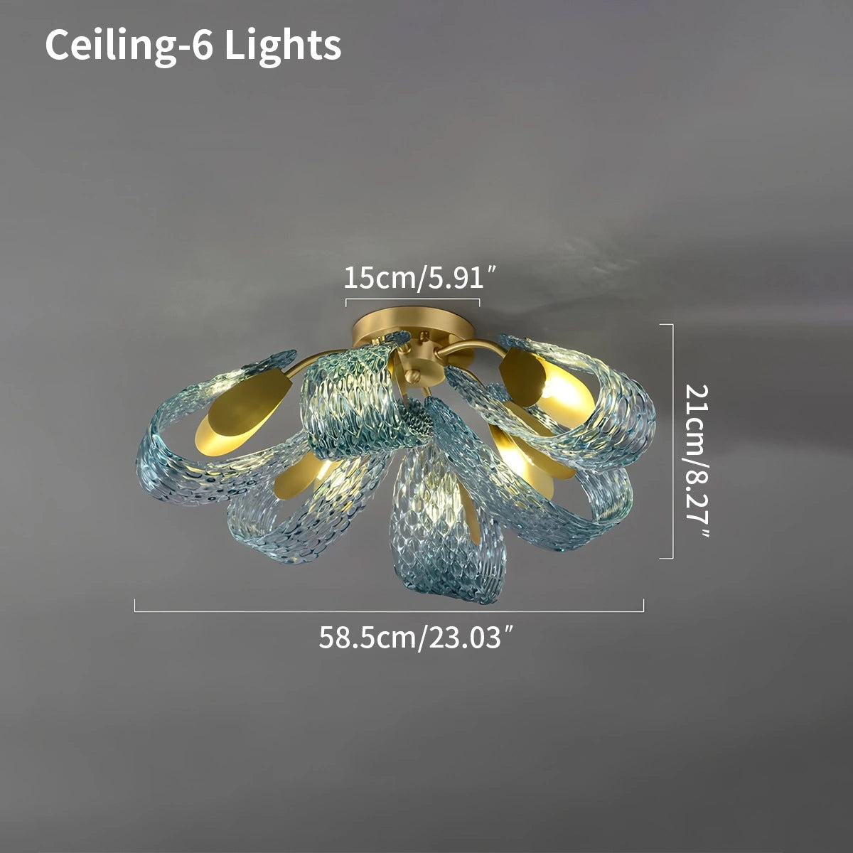 Antizer Peacock Blue Art Glass Chandelier for Dining Room
