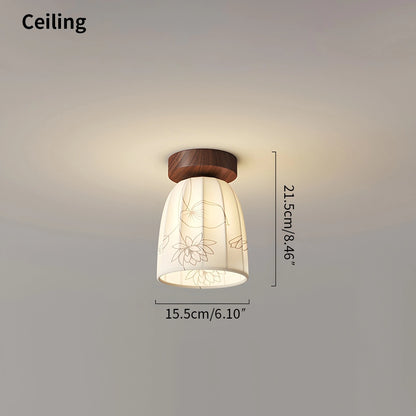 Antizer French Retro Fabric Wall Lamp for Bedroom