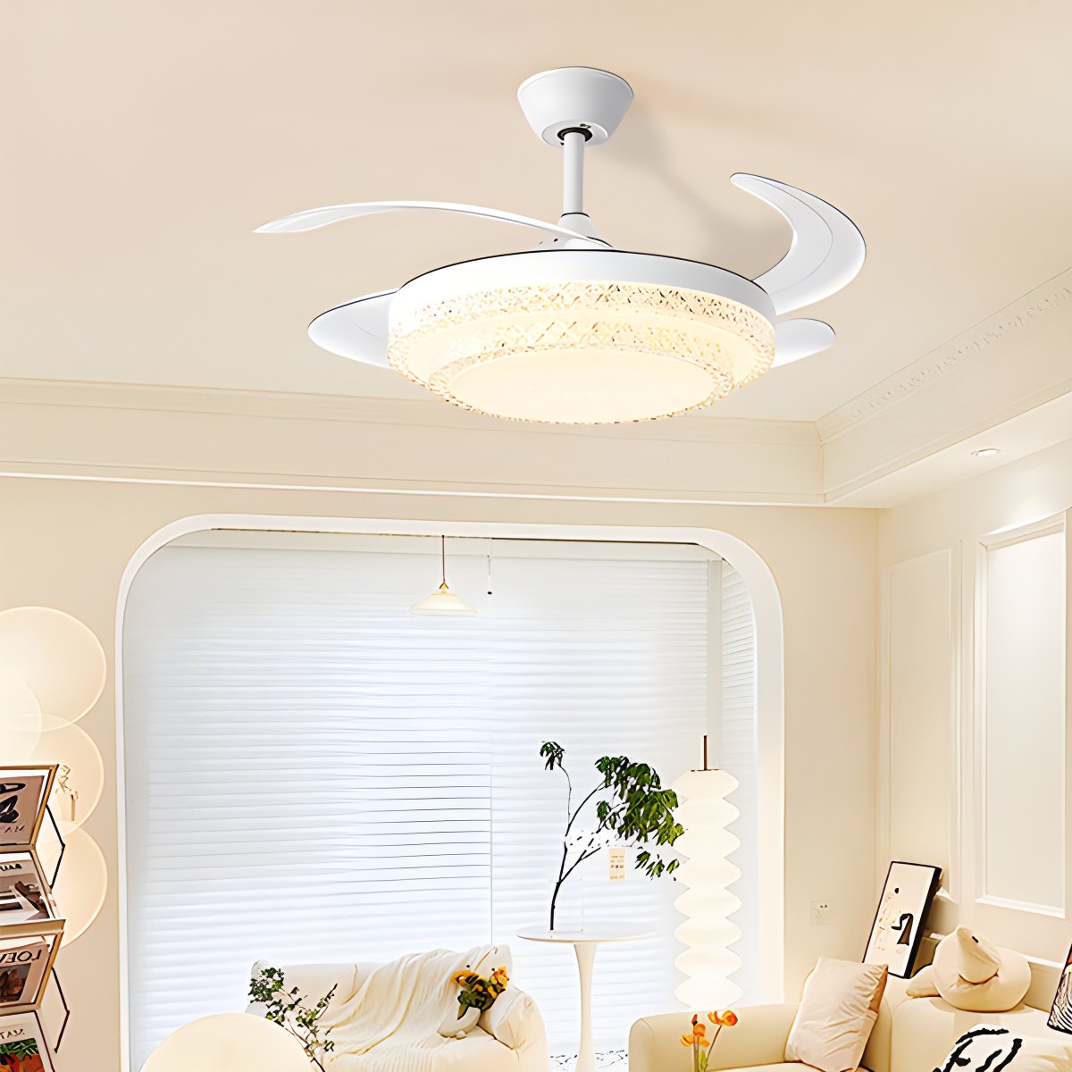 Dimmable Remote Hugger Ceiling Fan Light