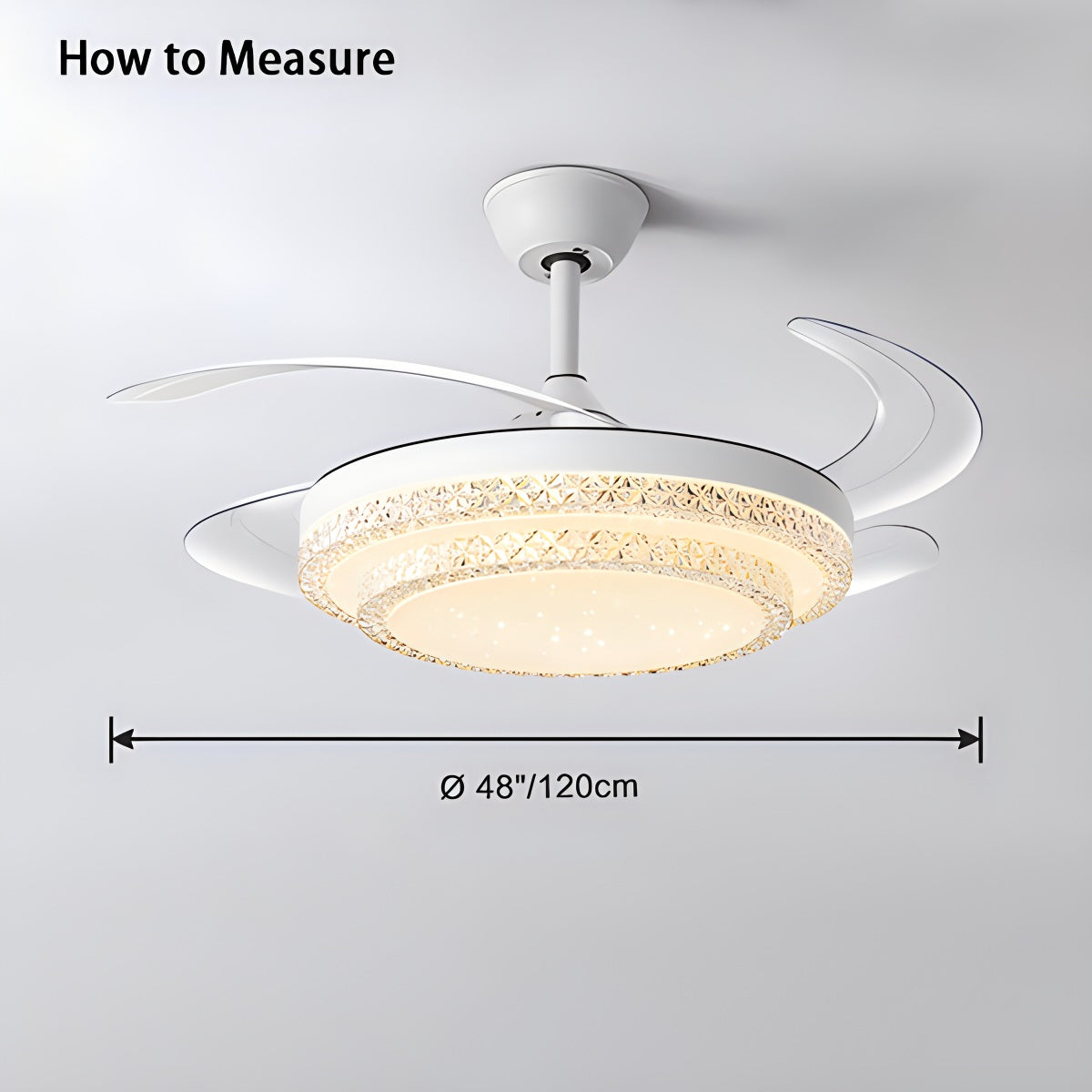 Dimmable Remote Hugger Ceiling Fan Light