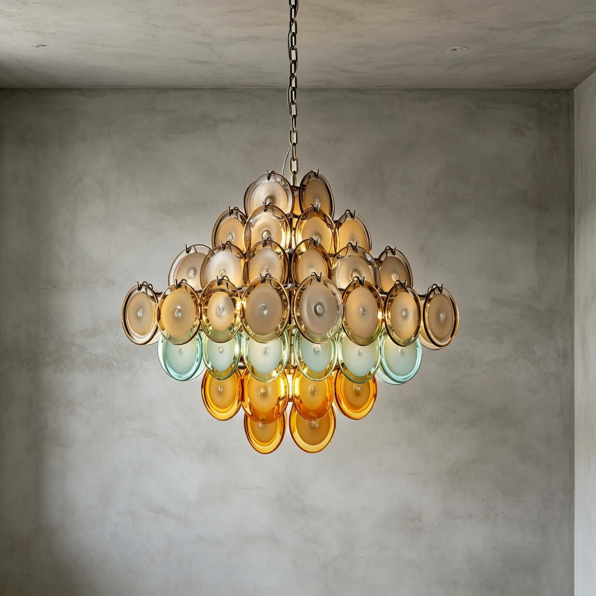 Antizer Murano Multicolor Circular Glass Chandelier
