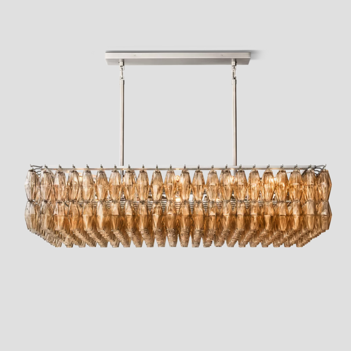 Antizer Chiara Glass Tiered Rectangular Chandelier