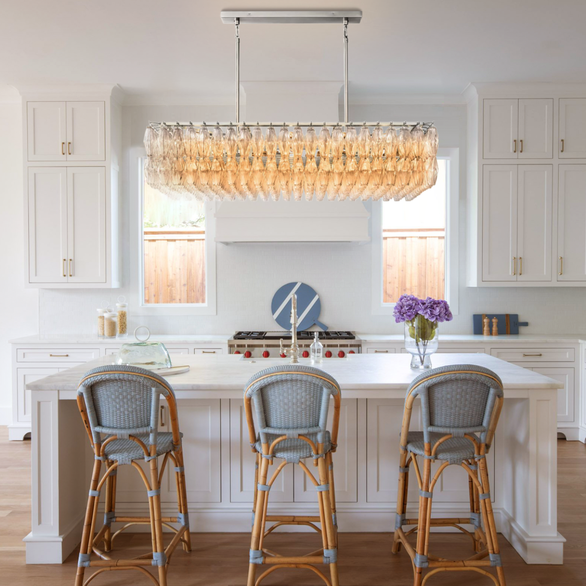 Antizer Chiara Glass Tiered Rectangular Chandelier