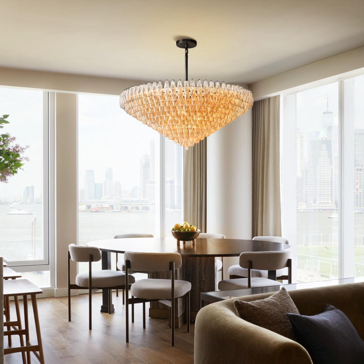 Antizer Chiara Glass Tiered Round Chandelier