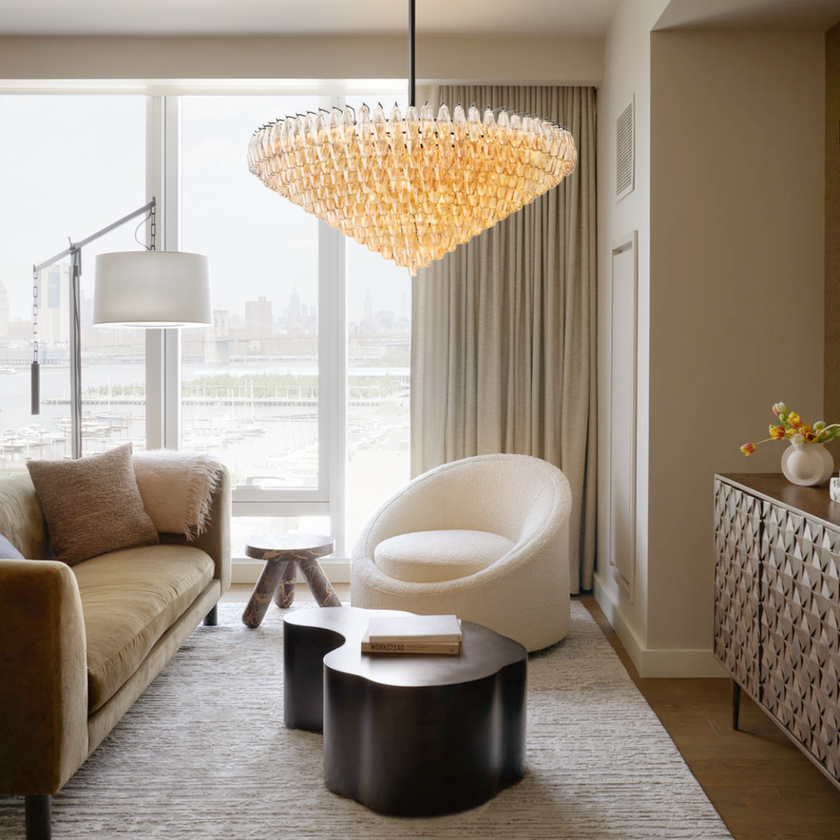 Antizer Chiara Glass Tiered Round Chandelier