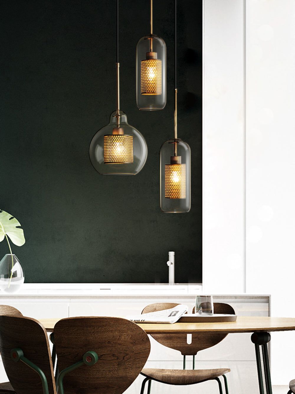 Chiswick Modern Glass Pendant Light: Elegant Spherical, Pear, Capsule Ceiling Fixture