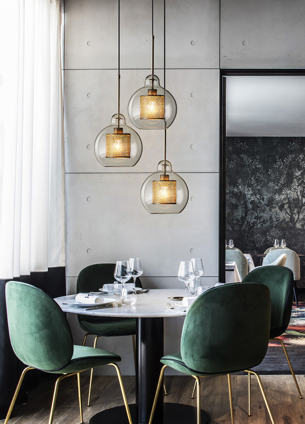 Chiswick Modern Glass Pendant Light: Elegant Spherical, Pear, Capsule Ceiling Fixture