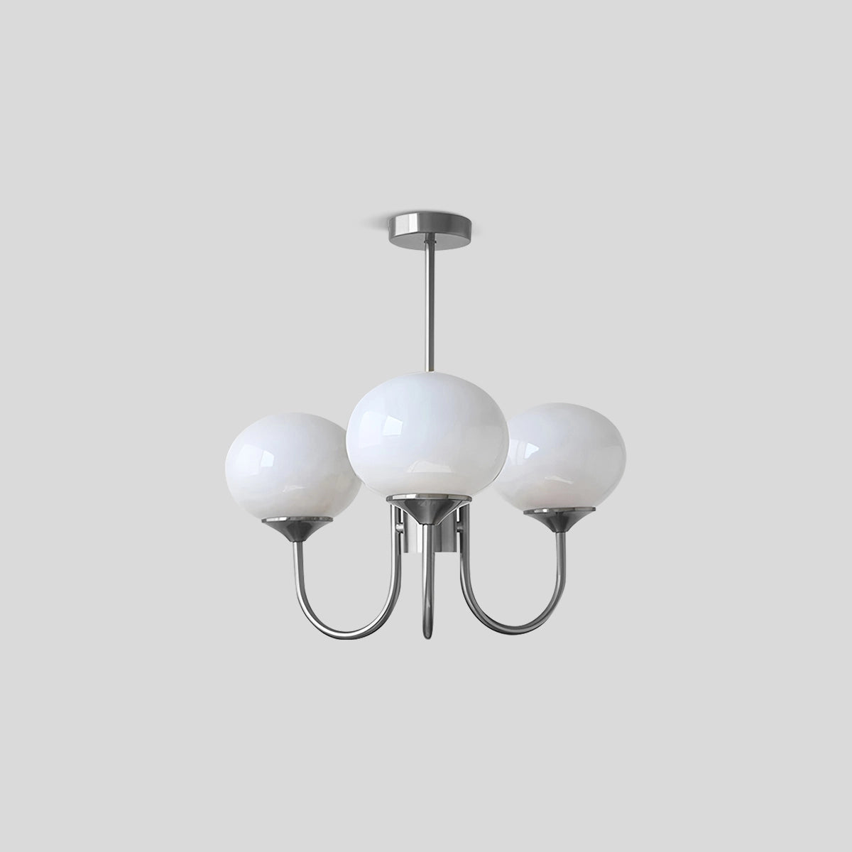 Antizer Pink Glass Globe Arm Chandelier for Living Room