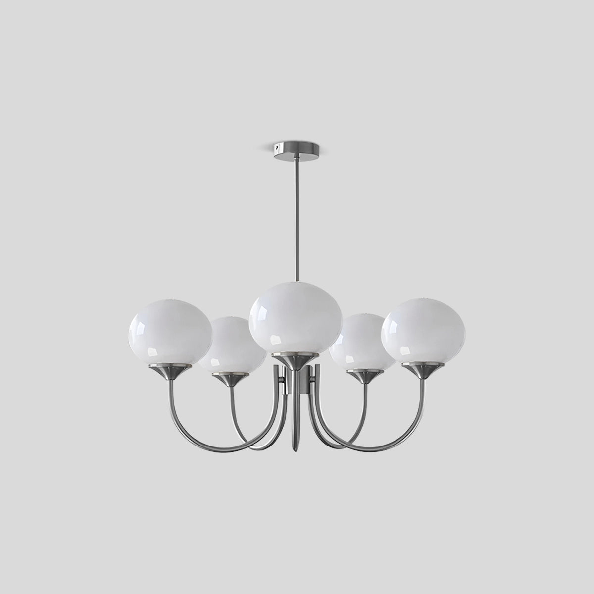 Antizer Pink Glass Globe Arm Chandelier for Living Room