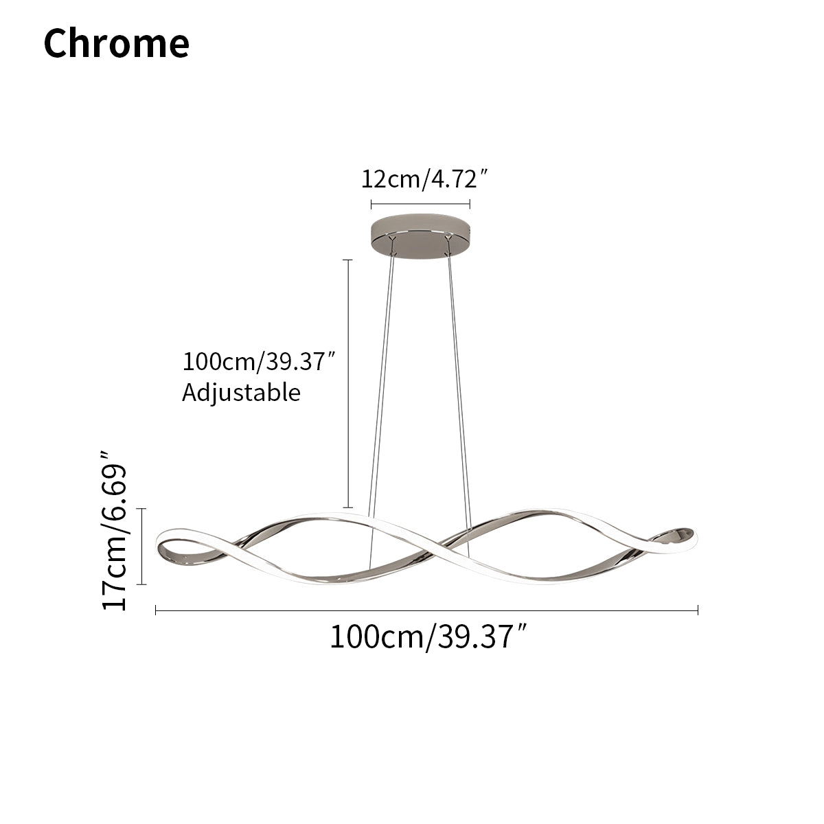 Antizer Linear Twist Pendant Light for Dining Room