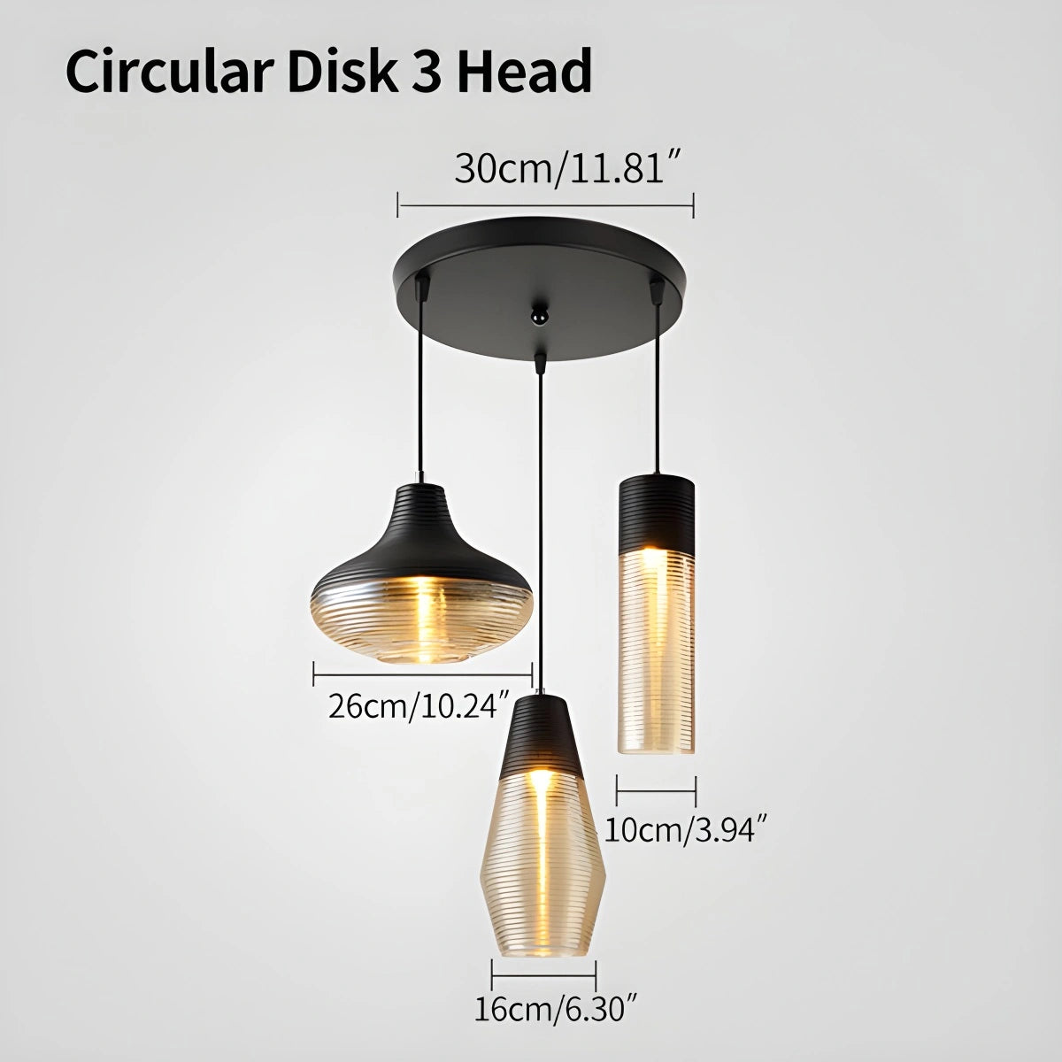 Antizer Industrial Style Glass Pendant Light for Kitchen