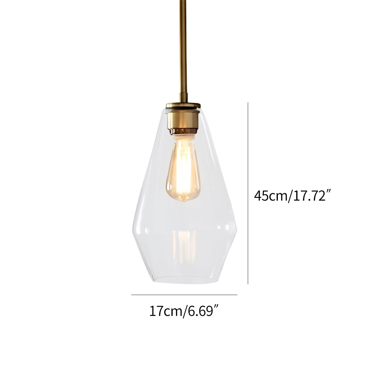 Antizer Hailie Clear Glass Pendant Light for Kitchen