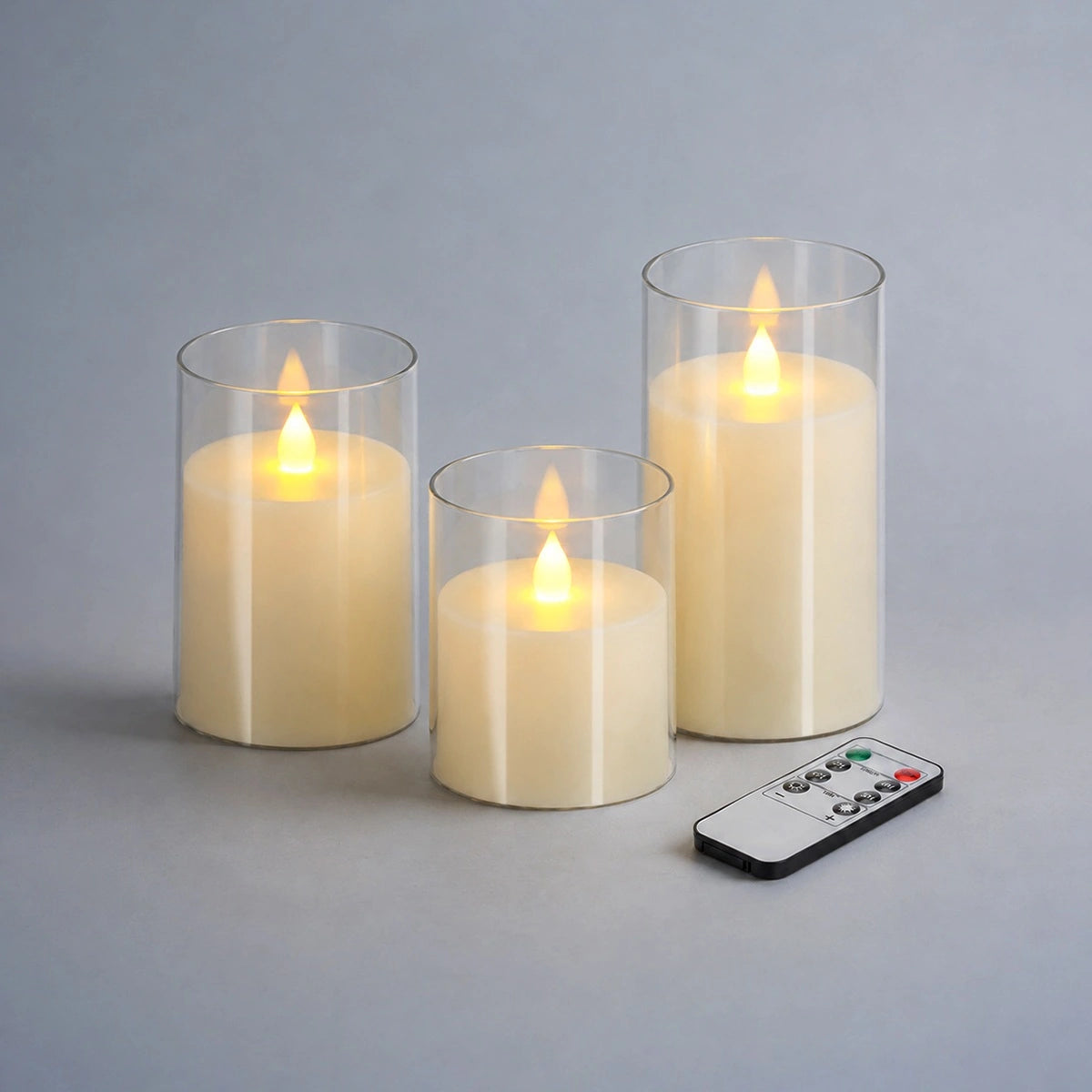 Antizer Acrylic Glass Pillar Flameless Candle 12 Pack × 6