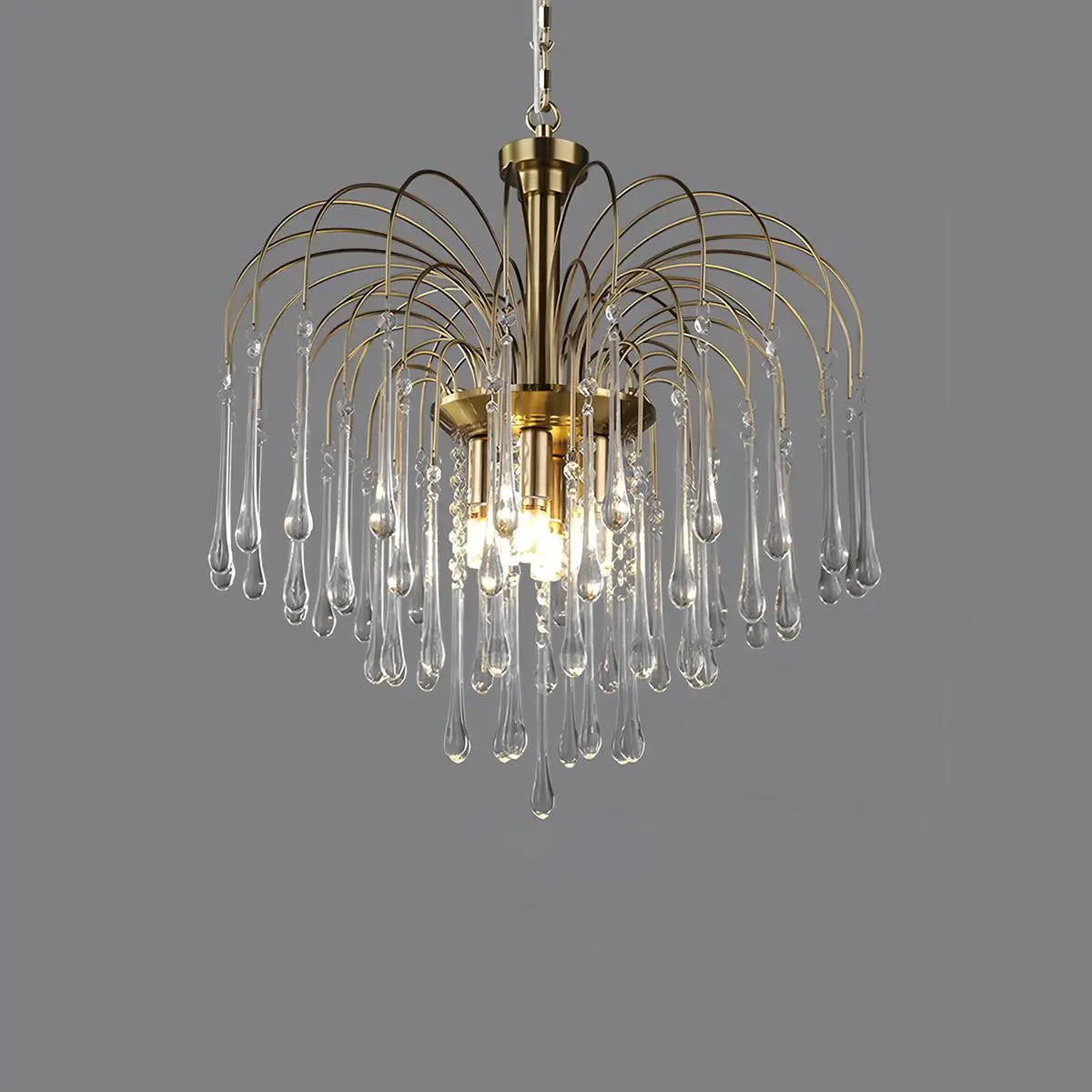 Antizer French Retro Water Drop Glass Chandelier