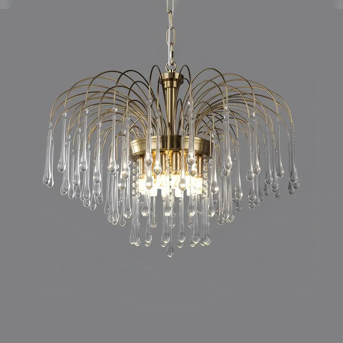 Antizer French Retro Water Drop Glass Chandelier