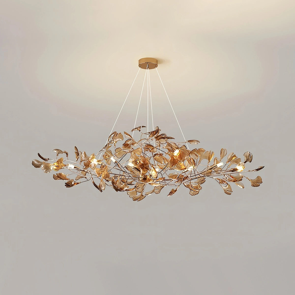 Antizer Acrylic Ginkgo Leaf Chandelier for Dining Area