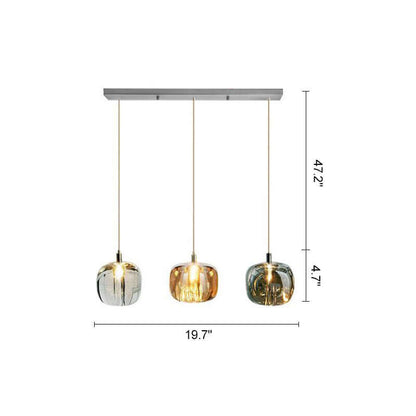 Antizer Colored Glass Multi Pendant Chandelier