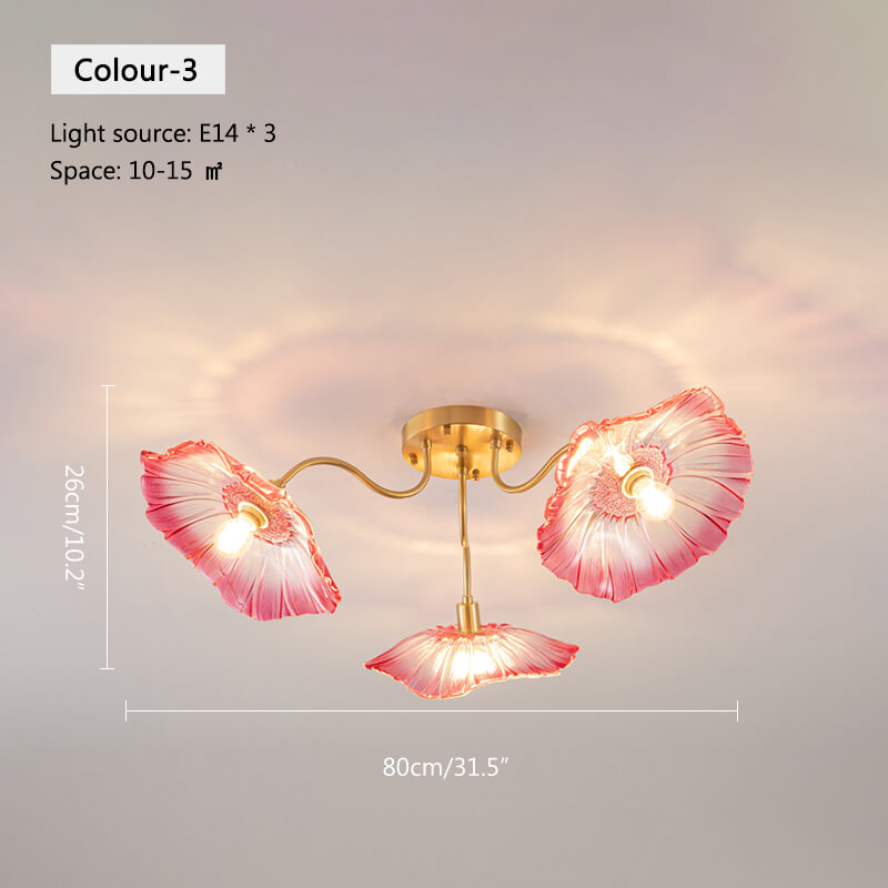 Antizer Lotus Leaf Glass Ceiling Lamp