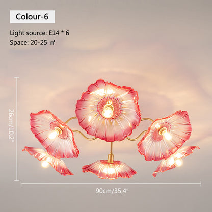 Antizer Lotus Leaf Glass Ceiling Lamp