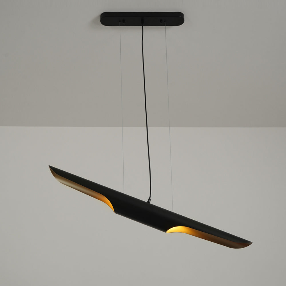 Modern Coltrane Pipe LED Pendant Lamp – Adjustable Black & Gold Metal Ceiling Light