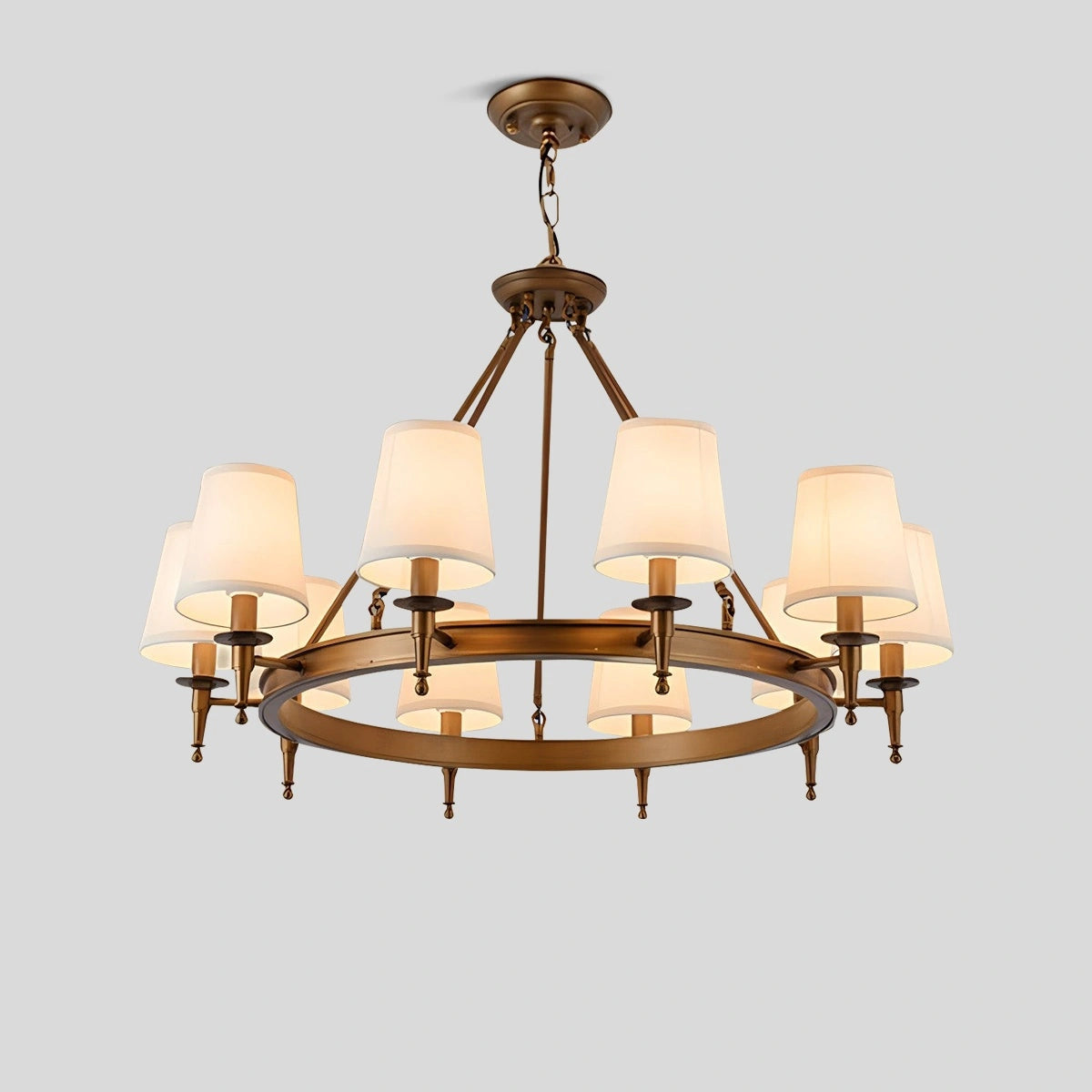 Antizer Vintage Ring Metal Fabric Chandelier