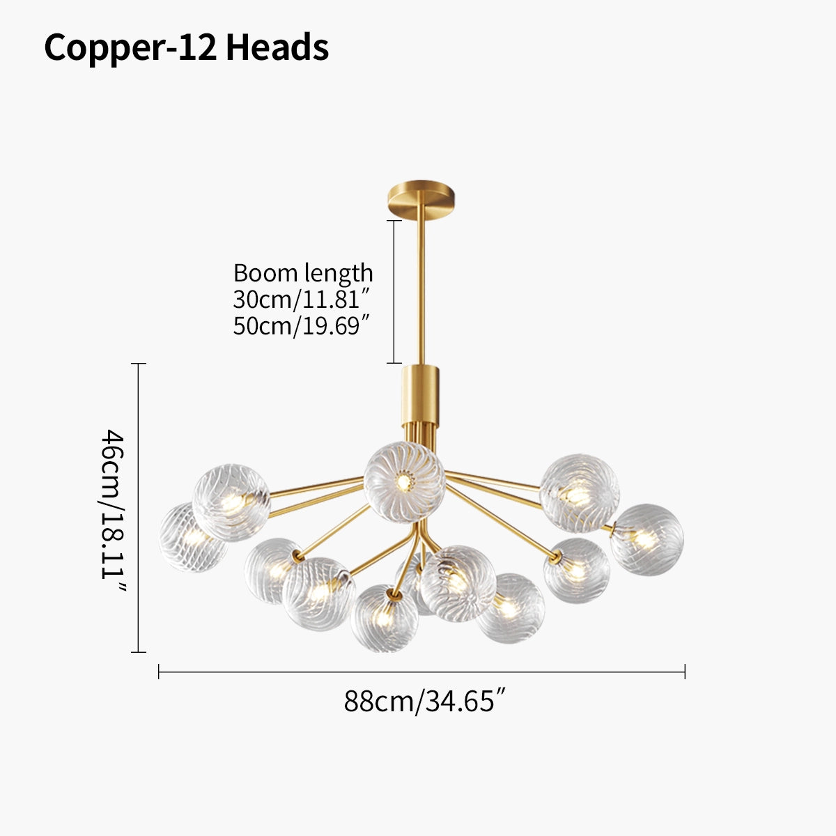 Antizer All Copper Magic Bean Glass Chandelier